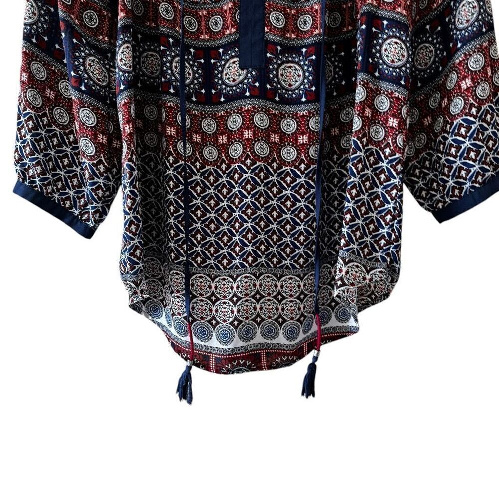 Anthropologie Daniel Rainn Medallion Boho Tunic Blouse Tassel SZ S # 2416 - Picture 4 of 14